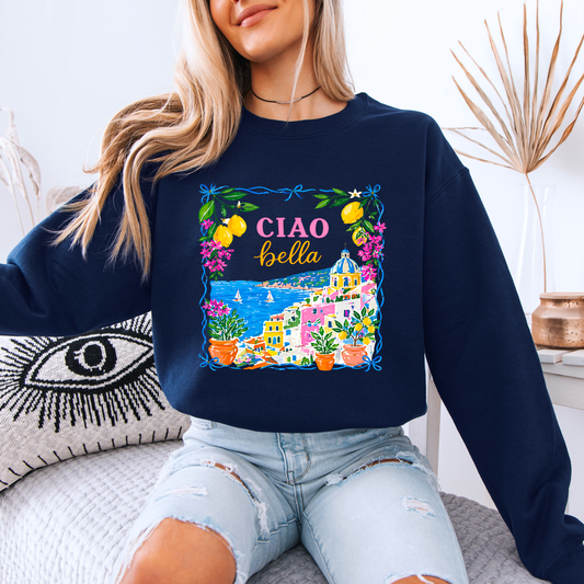 🍋🌸 Ciao Bella Coast Sweatshirt 🌊☀️