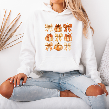 🎀🎃 Pumpkin Bows Autumn Hoodie 🍂✨