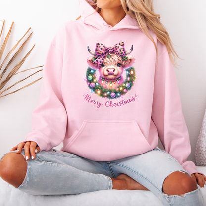 🎀🐮 Coquette Highland Cow 🐮🎀 Luxuriously Thick Hoodie