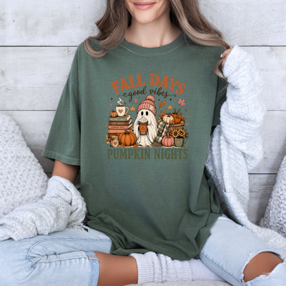 Fall Days & Pumpkin Nights Ghost T-Shirt 👻🎃🍂