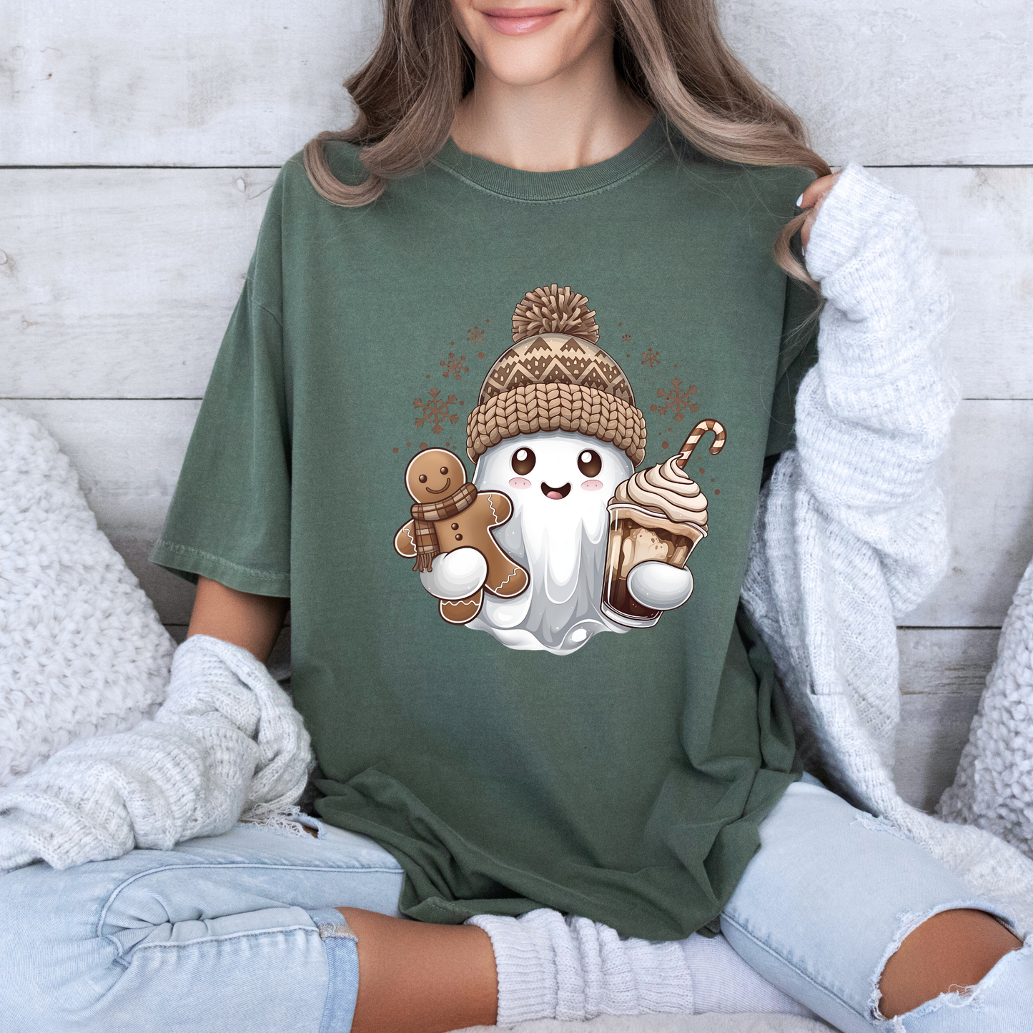 👻 Gingerbread Ghost 🎄 100% Organic Cotton T-Shirt