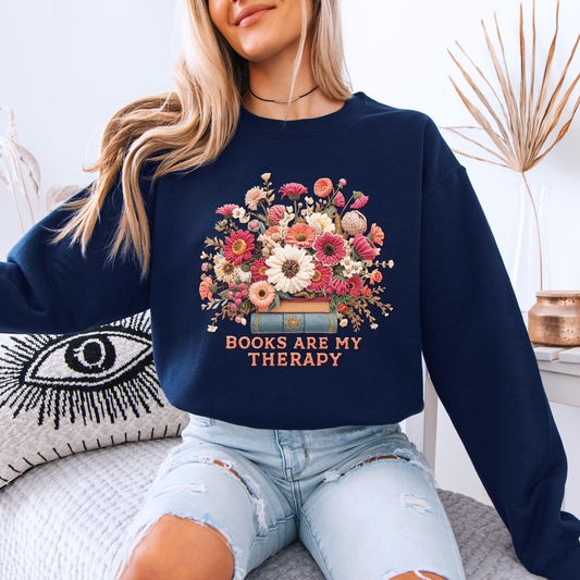 Books Are My Therapy📚🌸 Sweatshirt