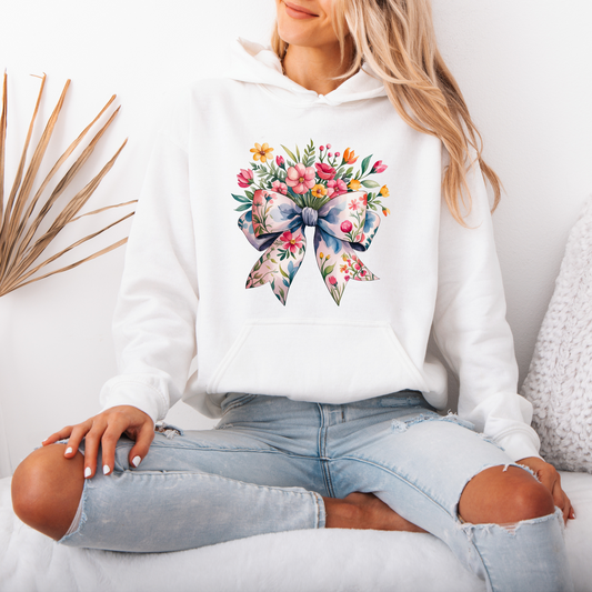 Spring Bow Cotton Hoodie