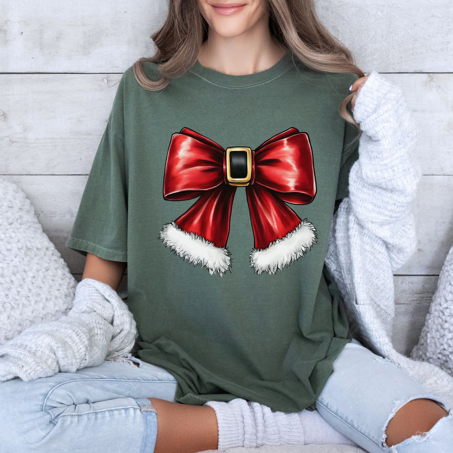 🎀🎄 Santa’s Bow 🧣 100% Organic Cotton T-Shirt