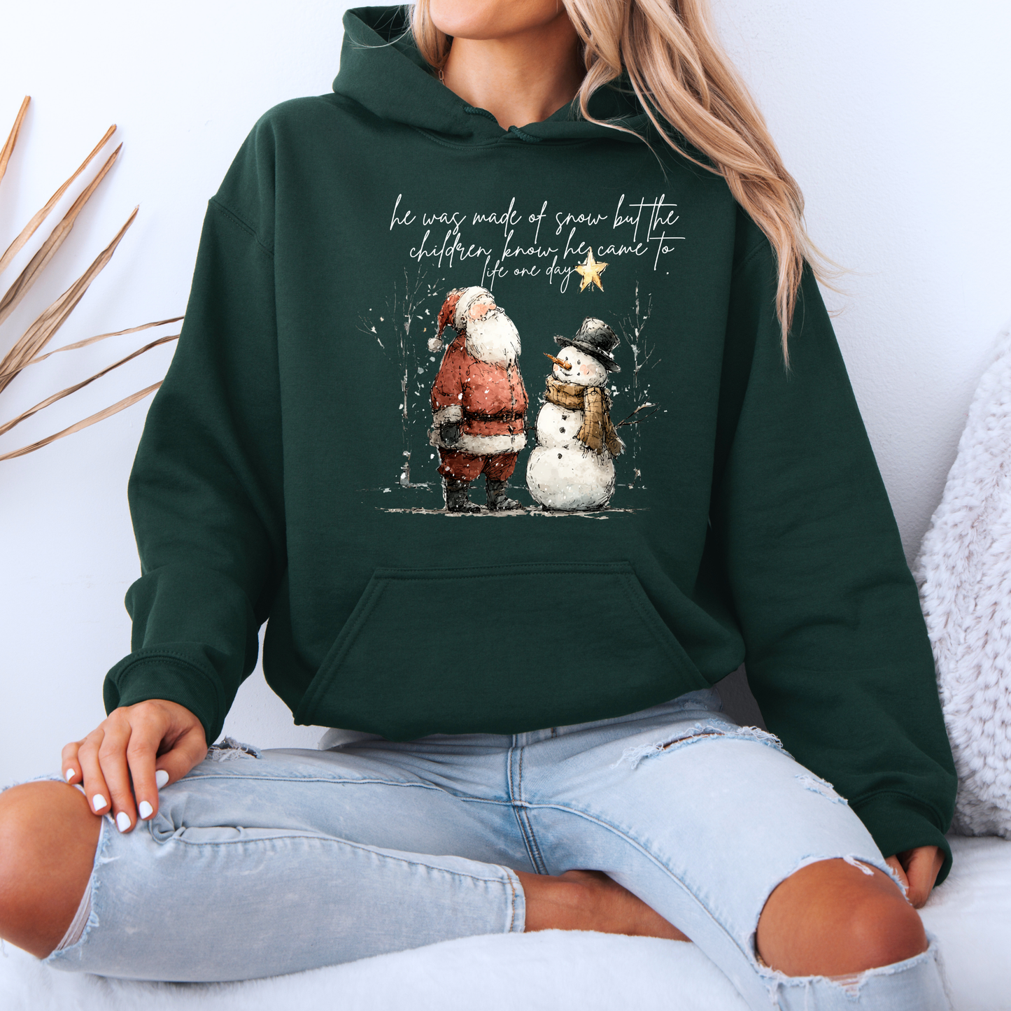 🎅☃️ Santa and Snowman ☃️🎅 Luxuriously Thick Hoodie