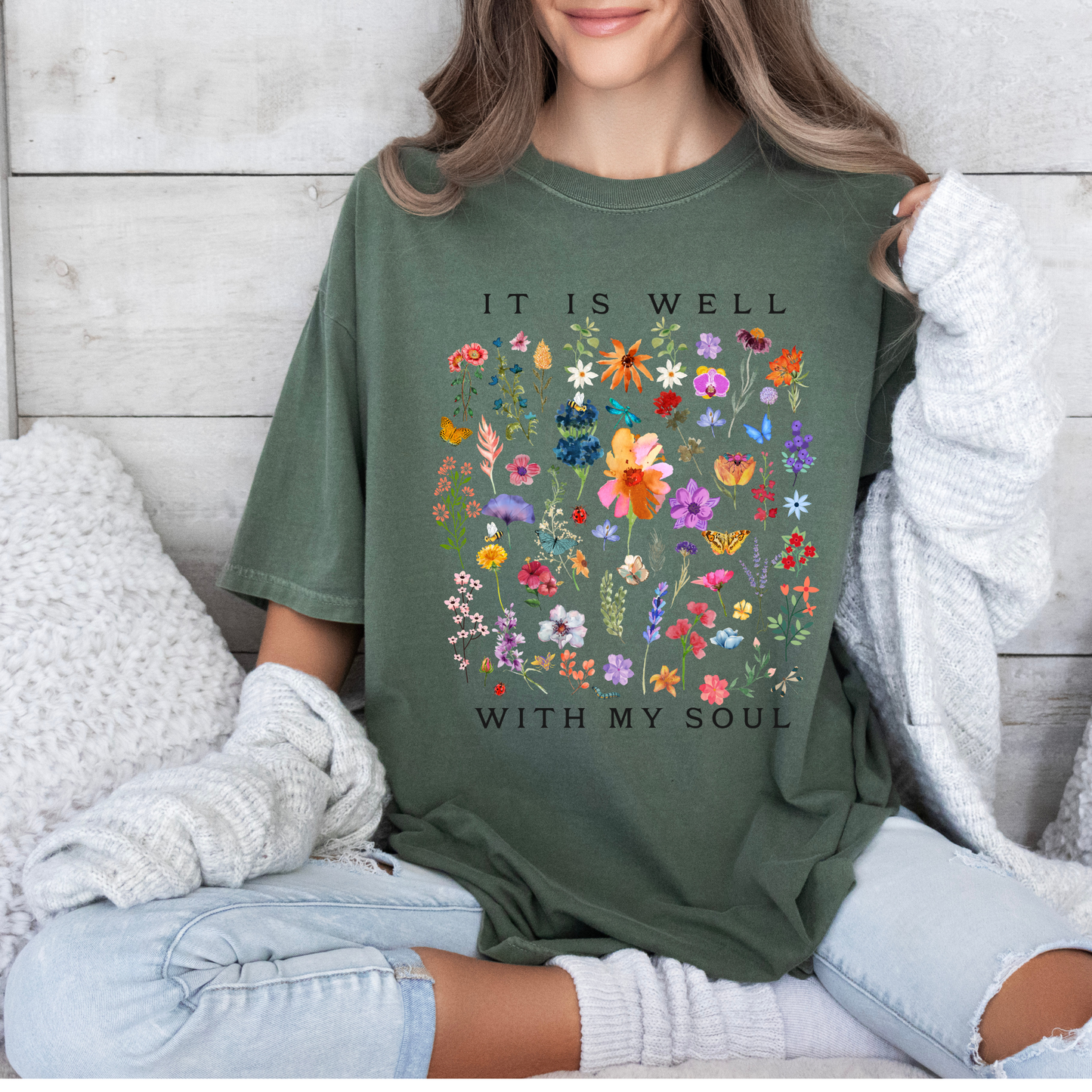 Peaceful Garden T-shirt 100% Organic Cotton