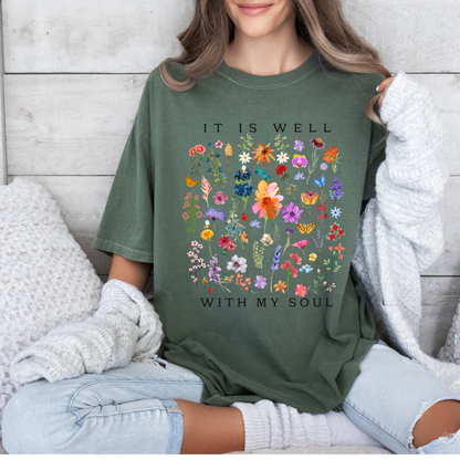 Peaceful Garden T-shirt 100% Organic Cotton