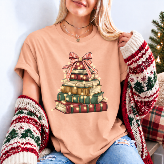 A Very Bookish Christmas 🎄📚| Organic Cotton Christmas T-Shirt