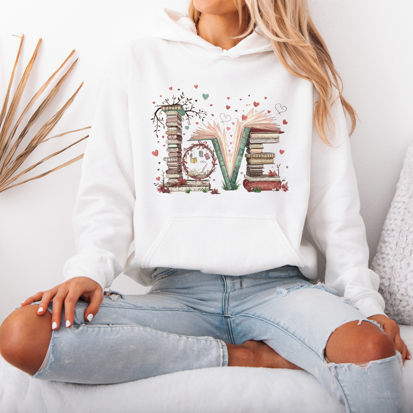 Book Lover “LOVE” Graphic Hoodie 📚❤️