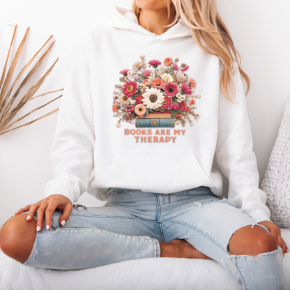 Books Are My Therapy📚🌸 Luxuriously Thick Hoodie