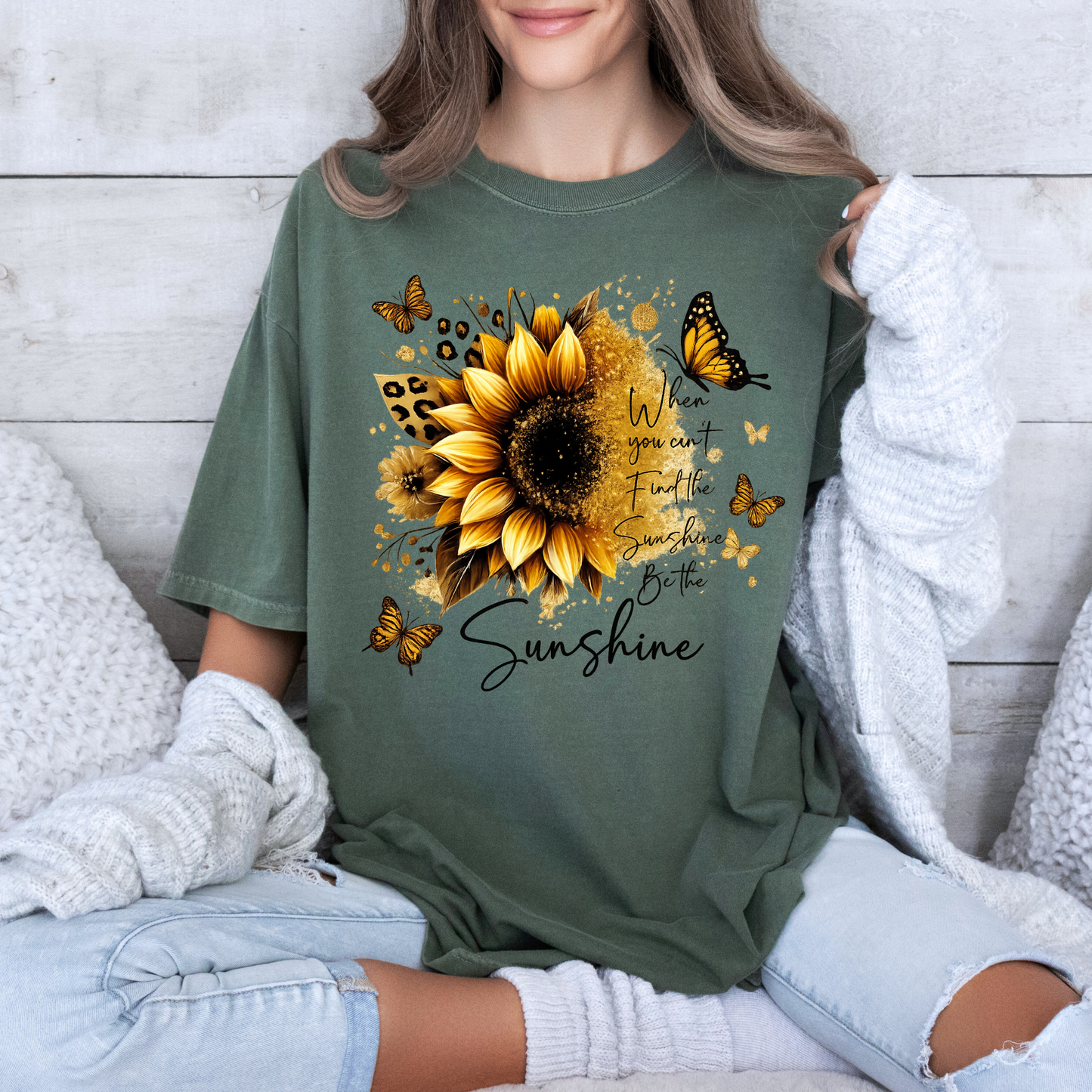 🌻🦋 Sunflower & Butterflies 🦋🌻✨ 100% Organic Cotton T-Shirt