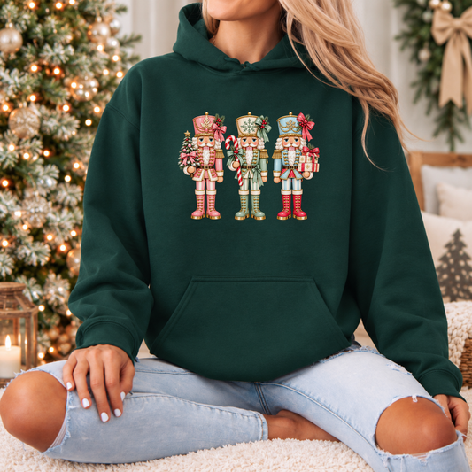 🎀 The Pastel Nutcracker Trio Premium Christmas Hoodie