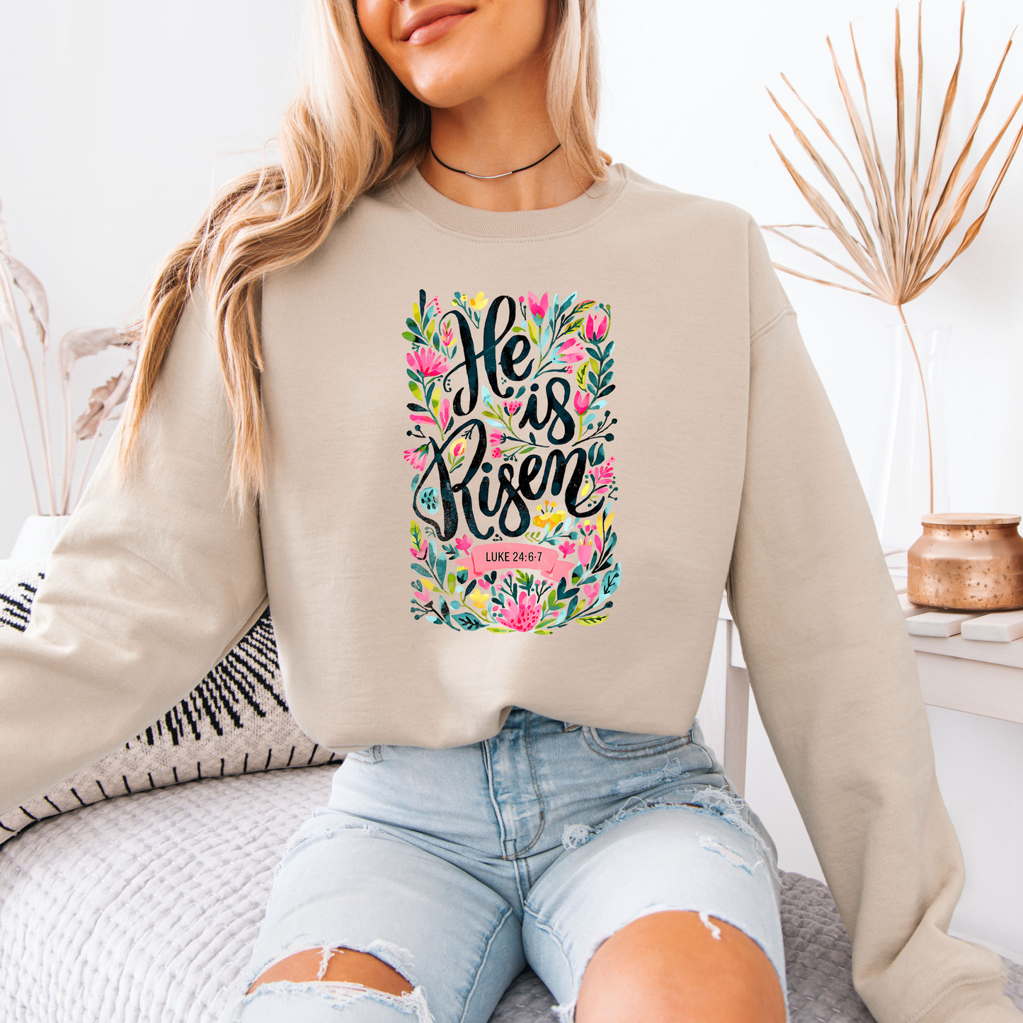 He is Risen Cotton Sweatshirt