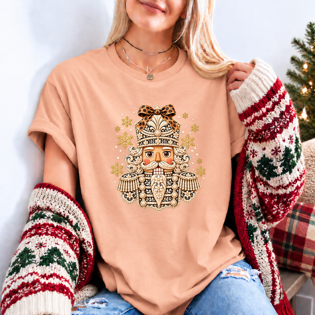 ✨ Golden Bloom Nutcracker❄️ Organic Cotton Christmas T-Shirt