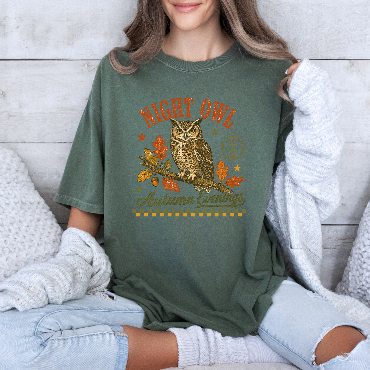 🦉 Night Owl Autumn Evenings T-Shirt 🍂✨