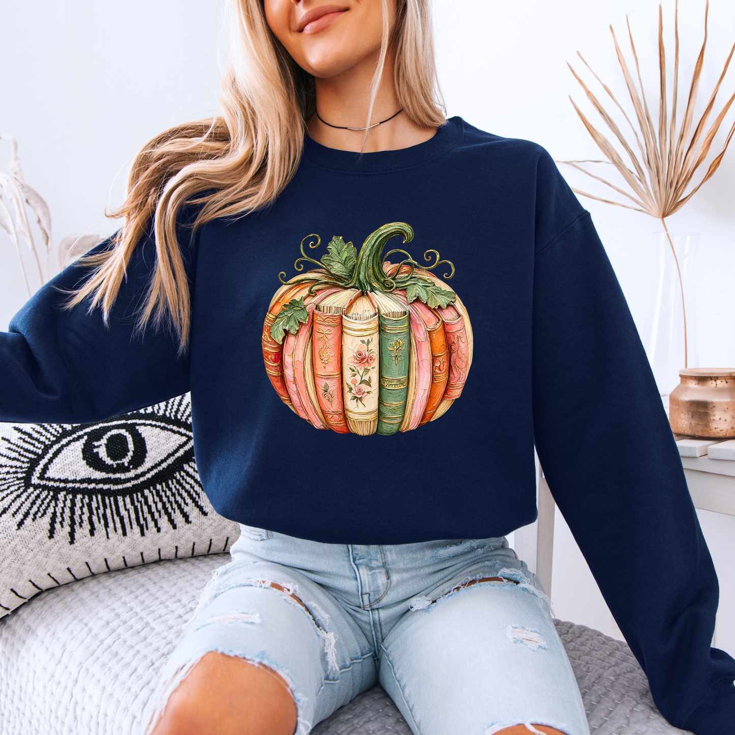 📚 Bookish Pumpkin Autumn Sweatshirt 🎃🌸