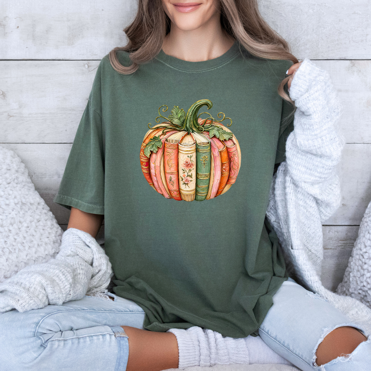 📚 Bookish Pumpkin Autumn T-Shirt 🎃🌸