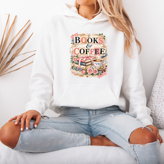 Books & Coffee Cozy Reader Hoodie 📚☕