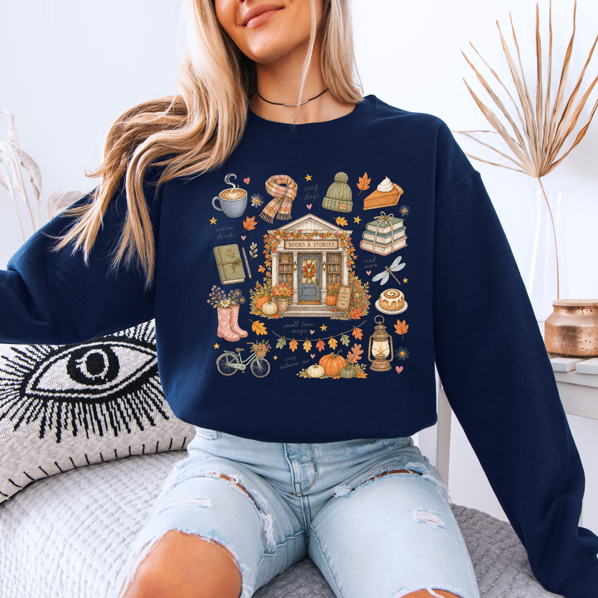 🍂📚 Autumn Bookshop Soft Sweatshirt ☕✨