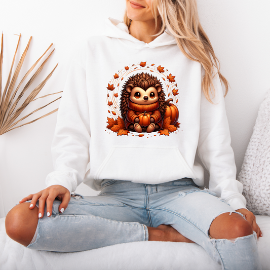 🧡 Pumpkin Patch Hedgehog 🍁 🎃Luxuriously Thick Hoodie