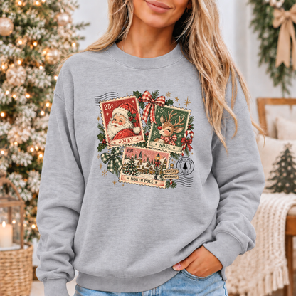 Vintage North Pole Post 🎅🏻🎄  Cosy Christmas Sweatshirt