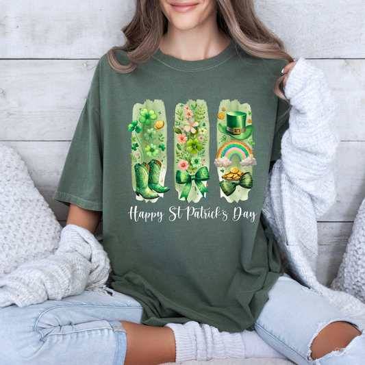 Lucky & Blooming – St. Patrick’s Day Graphic T-shirt 🍀🌈✨
