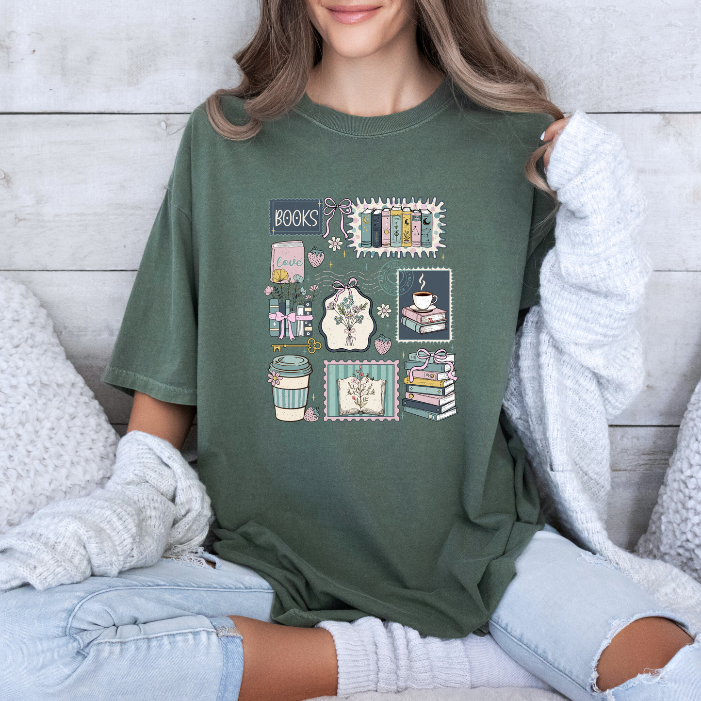 Bookish Cozy Life T-Shirt ☕📖🌿