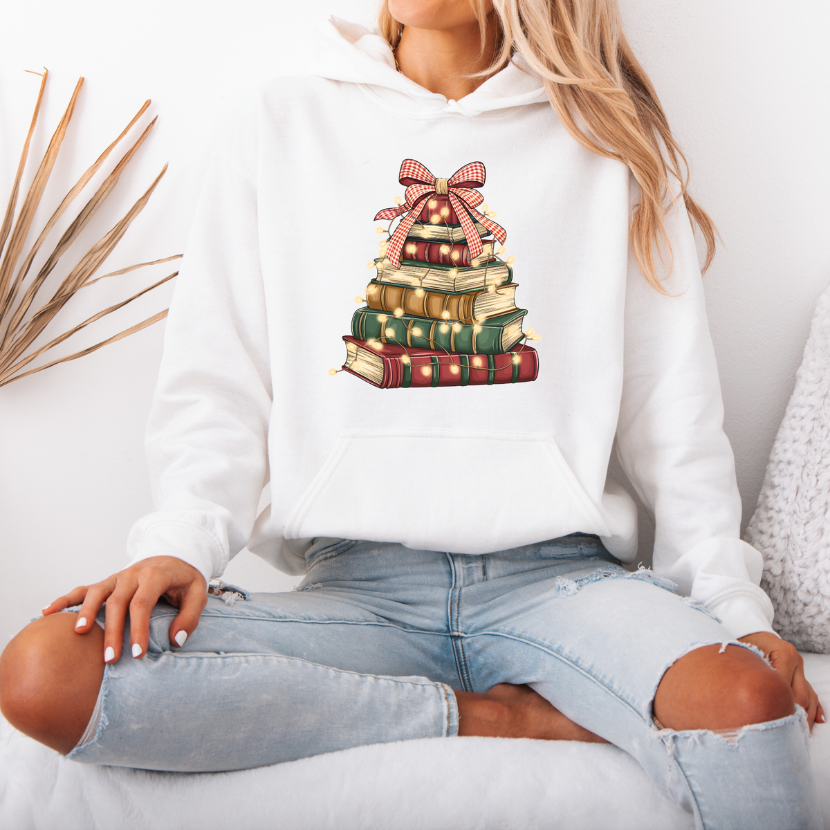 A Very Bookish Christmas 🎄📚  Premium Christmas Hoodie