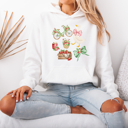 Strawberry Goose Cottage 🍓🪿 Luxuriously Thick Hoodie