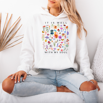 Peaceful Garden Cotton Hoodie