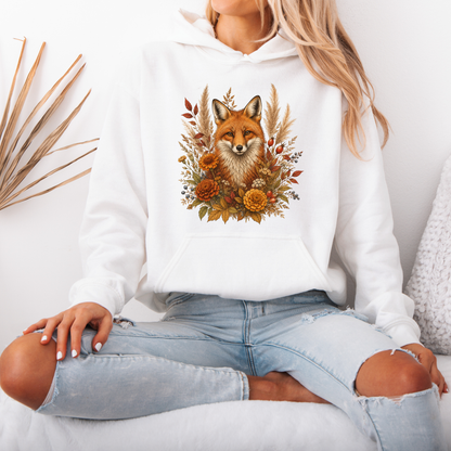 Autumn Fox and Wildflowers Hoodie 🦊🍂