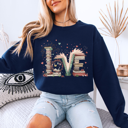 Book Lover “LOVE” Graphic Sweatshirt 📚❤️