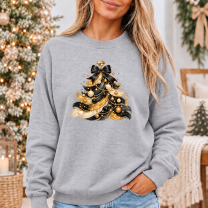 Midnight Glam Christmas Tree ✨🖤 Cosy Christmas Sweatshirt