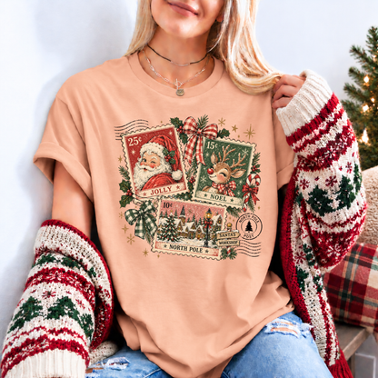 Vintage North Pole Post 🎅🏻🎄 Organic Cotton Christmas T-Shirt
