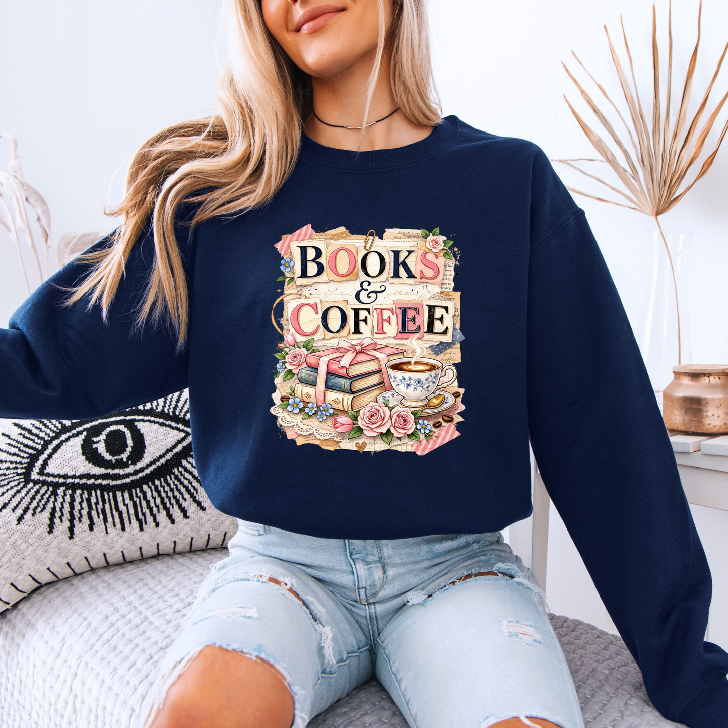 Books & Coffee Cozy Reader Sweatshirt 📚☕