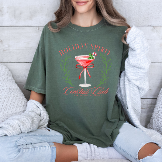 🥂🌟 Holiday Spirit Cocktail Club 🎁 100% Organic Cotton T-Shirt