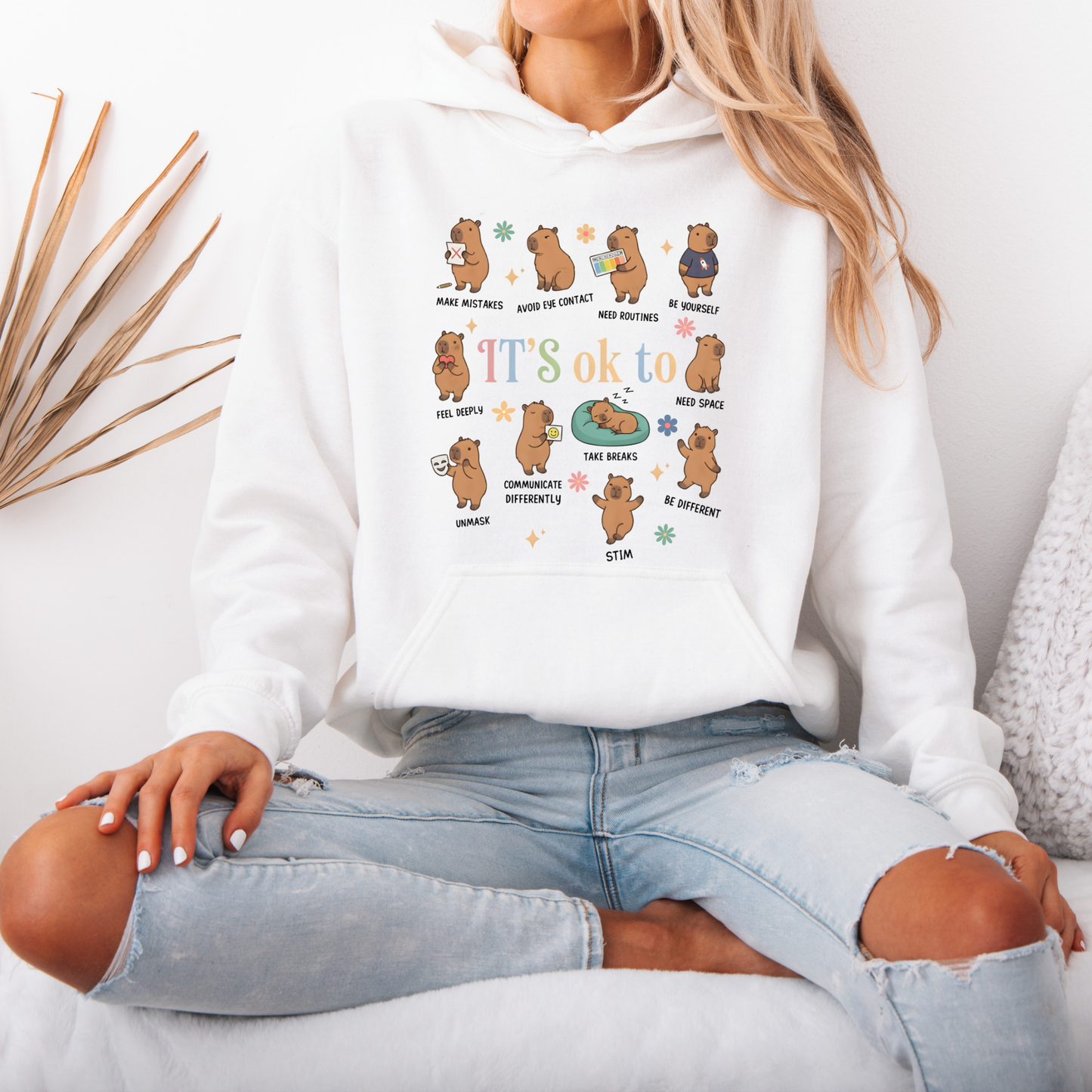 🩷 It's Ok To Be Different Capybara Hoodie 🌸✨