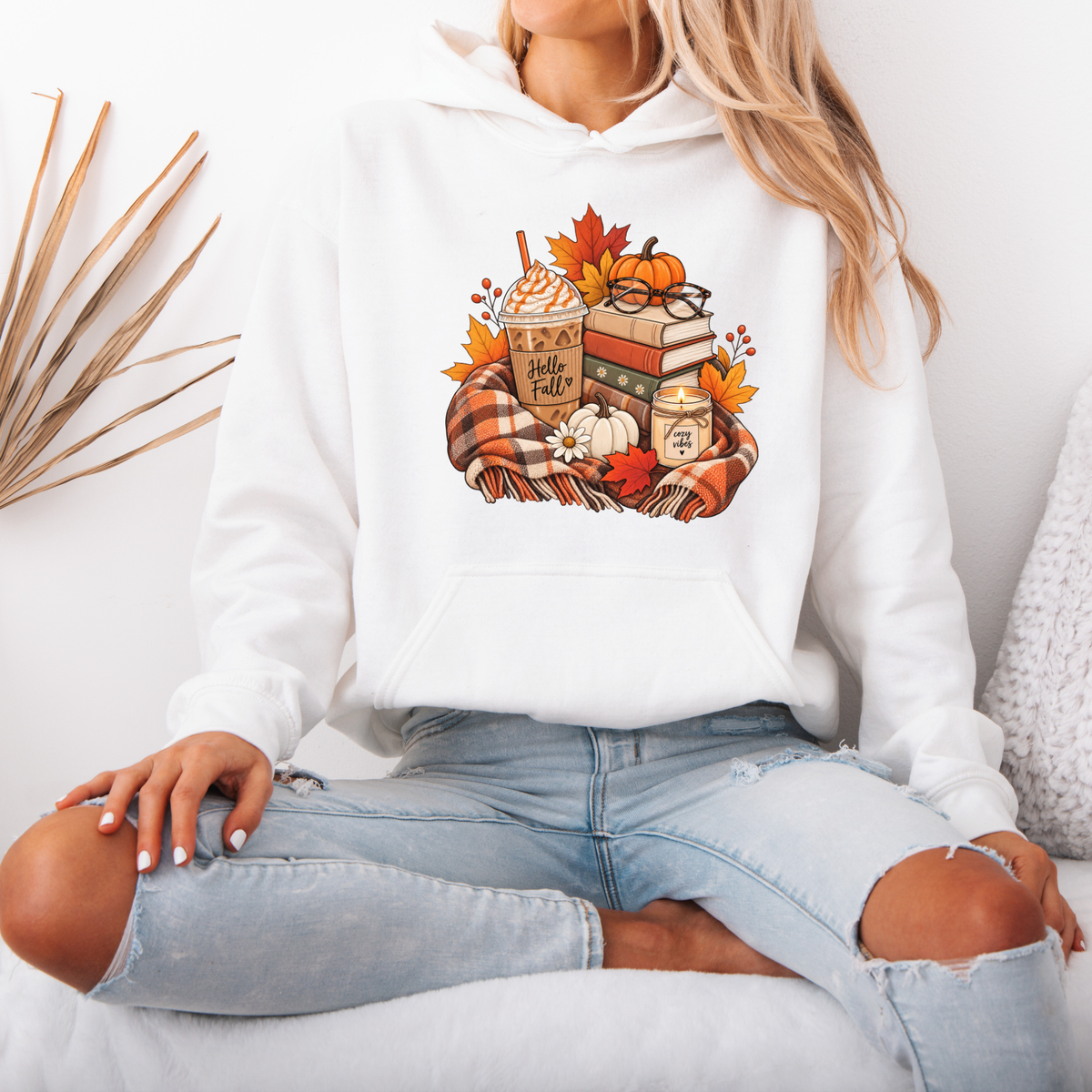 🍂📚 Hello Fall Bookish Premium Hoodie ☕✨