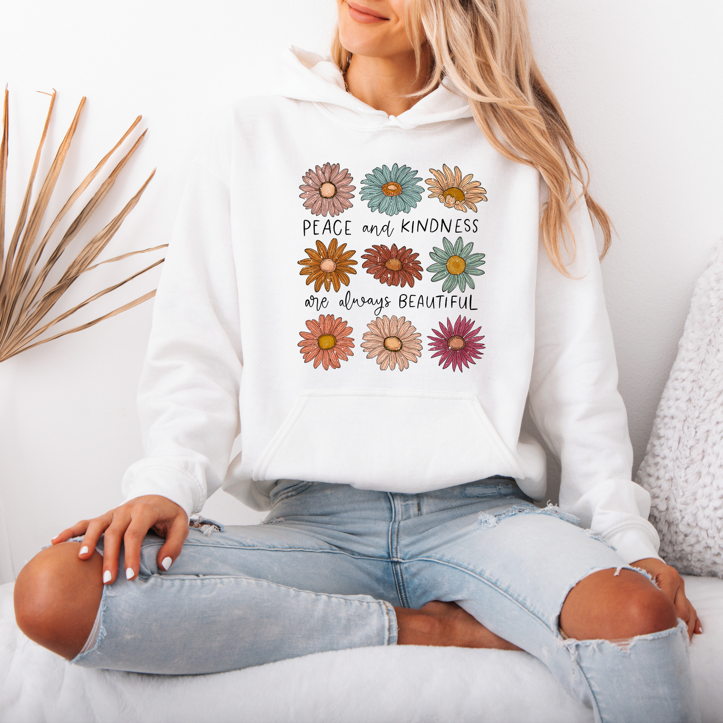 Boho Blooms Oversized Hoodie hoodie Organic Cotton