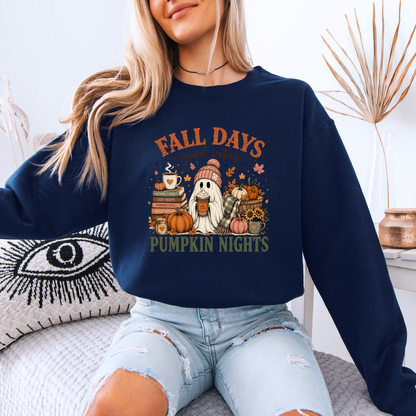 Fall Days & Pumpkin Nights Ghost Sweatshirt 👻🎃🍂