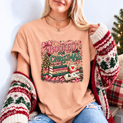 Booked for a Cosy Christmas 🎀📚🎄 Organic Cotton Christmas T-Shirt