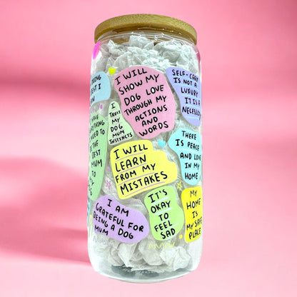 🐶Dog Mum Daily Affirmations Glass Cup | 16oz 🐾✨
