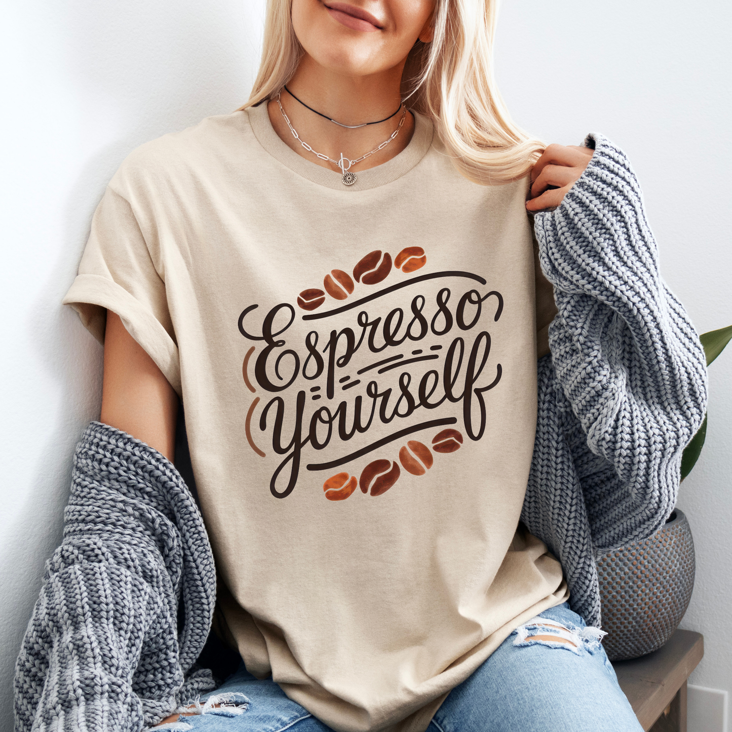 Espresso Yourself Aesthetic Tee 🤎🌿