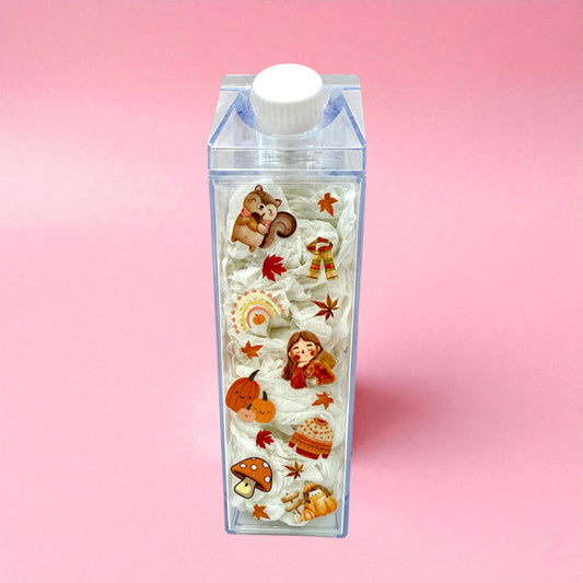 Autumn Vibes Milk Carton Bottle 17oz 🍁🎃🍂
