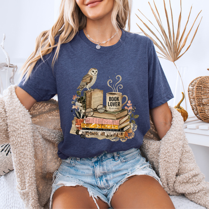 📚🦉Book Lover Vintage Owl t-shirt ☕