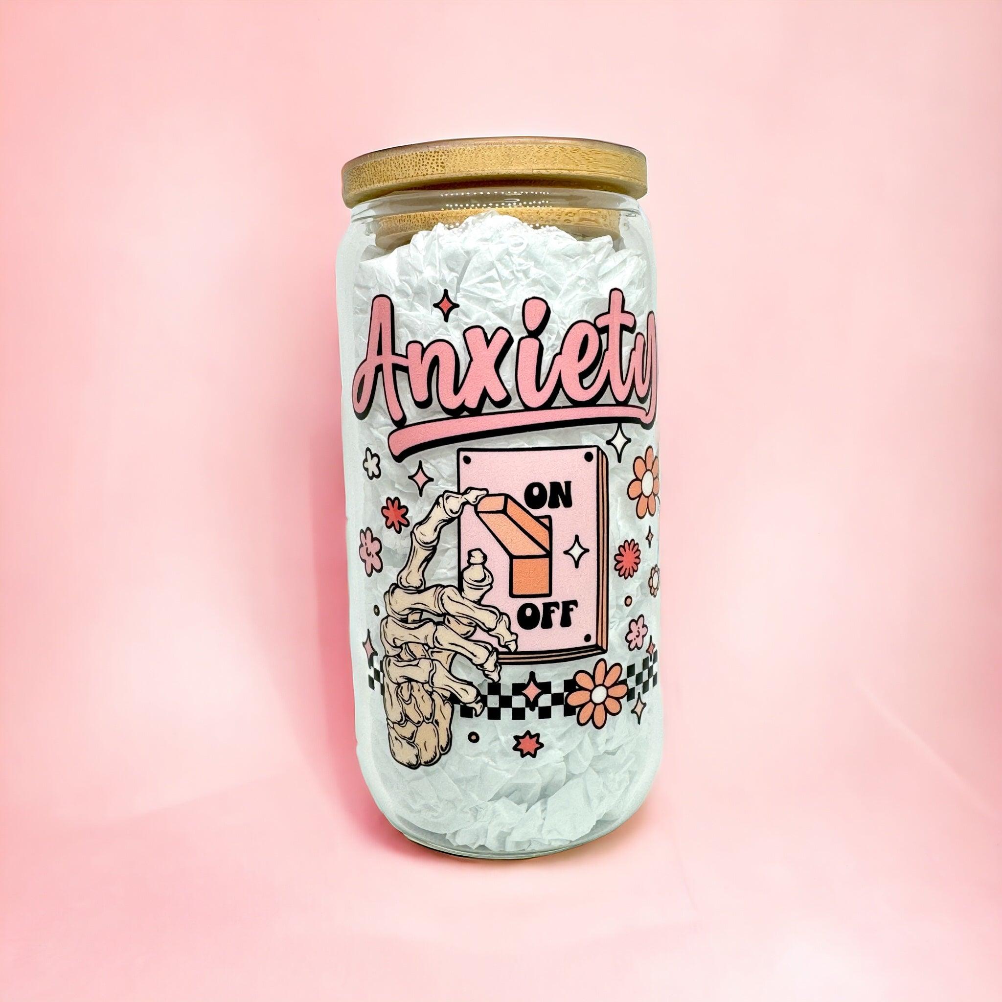 Anxiety 16oz (455ml) Iced Coffee Glass Cup