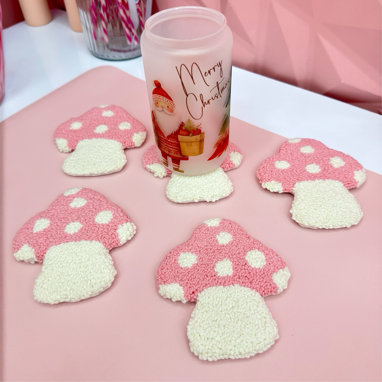 🍄Cute Mushroom Mug Rug Coaster