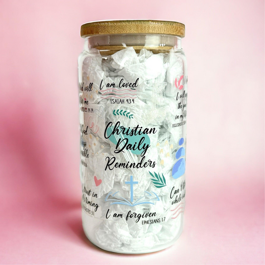 Christian Daily Reminders  16oz (455ml) Iced Coffee Glass Cup