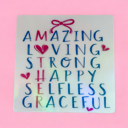 💖✨ Inspirational Words Holographic Vinyl Sticker 💖✨