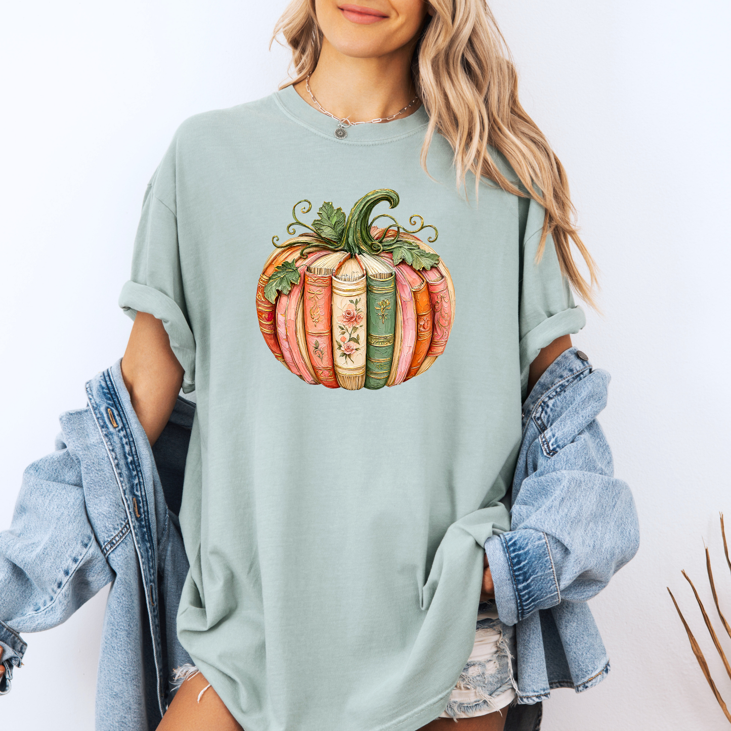 📚 Bookish Pumpkin Autumn T-Shirt 🎃🌸